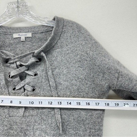 Madewell Merino Wool Knit Womens Sweater Pullover Grey Size Small Boxy Casual - Picture 5 of 10